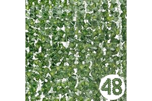DazSpirit 48Pcs Fake Vines, 336 Ft Artificial Ivy Vines, Artificial Ivy Leaf Garland, Greenery Ivy Garland, Vines for Bedroom
