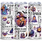 Witch Tumbler for Women – 20oz Halloween Skinny Cup with Lid – Stainless Steel Insulated Coffee Mug – Witchy Gifts for Wiccan, Pagan (Pack of 1)