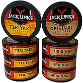 Jack Links Original and Teriyaki Jerky Chew Bundle | Original Beef Jerky Chew | Teriyaki Beef Jerky Chew | .32 oz Cans | 4 Cans Each Flavor | 8 Total Cans