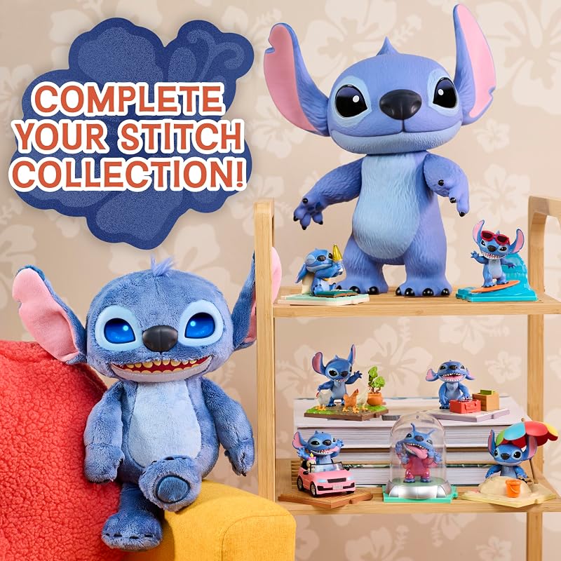 Disney Stitch Live-Action 35,6 cm große Larger Than Life Vinylfigur, 3 Artikulationspunkte für Spiel und Display, bewegliche Figur, Kinderspielzeug ab 3 Jahren