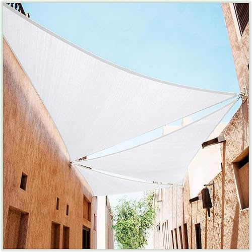 ColourTree CTAPT14 Custom Size Order to Make 4' x 4' x 4' White Triangle Sun Shade Sail Canopy Mesh Fabric UV Block - Commercial Heavy Duty - 190 GSM - 3 Years Warranty