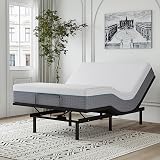 EGOHOME Adjustable Bed Frame Queen and 14 inch Charcoal Gel Memory Foam Mattress Set for Pain Relief, Metal Foldable Bed Base with Remote for Independent Head and Foot Incline, Zero Gravity Mode