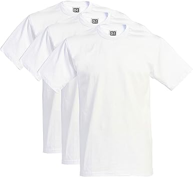 Amazon.com: DREAM USA - Camiseta de manga corta para hombre (3 unidades, algodón pesado, cuello redondo): Clothing