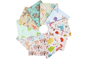 Craftido -25 Options- 100% Cotton Quilting Fabric Bundles 10pcs Fat Quarters 18”x21”-Medium Weight 5.2 oz- for Quilting, Sewing project, Patchwork, DIY Crafts – Wild Animal