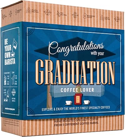 Grower’s Cup Graduation Gifts for Men 5 Organic Ground Coffee Bags Letterbox