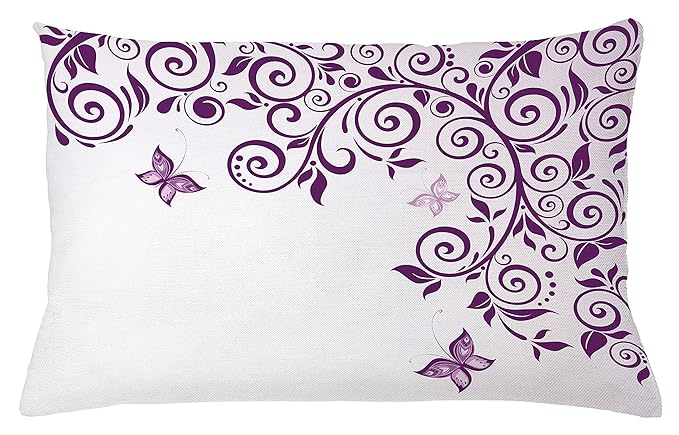 Decorative Square Accent Pillow Case Butterflies On Curved