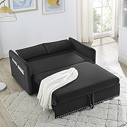 55-inch Loveseat Pull Out Sofabed ,Modern 3 in 1