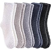 FANZERO Fuzzy Socks for Women Cozy Fluffy Slipper Socks Soft Warm Winter Fleece Plush Sleeping Gift Socks