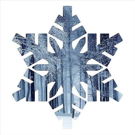 Amazon 雪の結晶 シルエット メタルレーザーカット ウォールアート 冬の森の雪の風景の鮮やかなイメージ付き インテリア オンライン通販