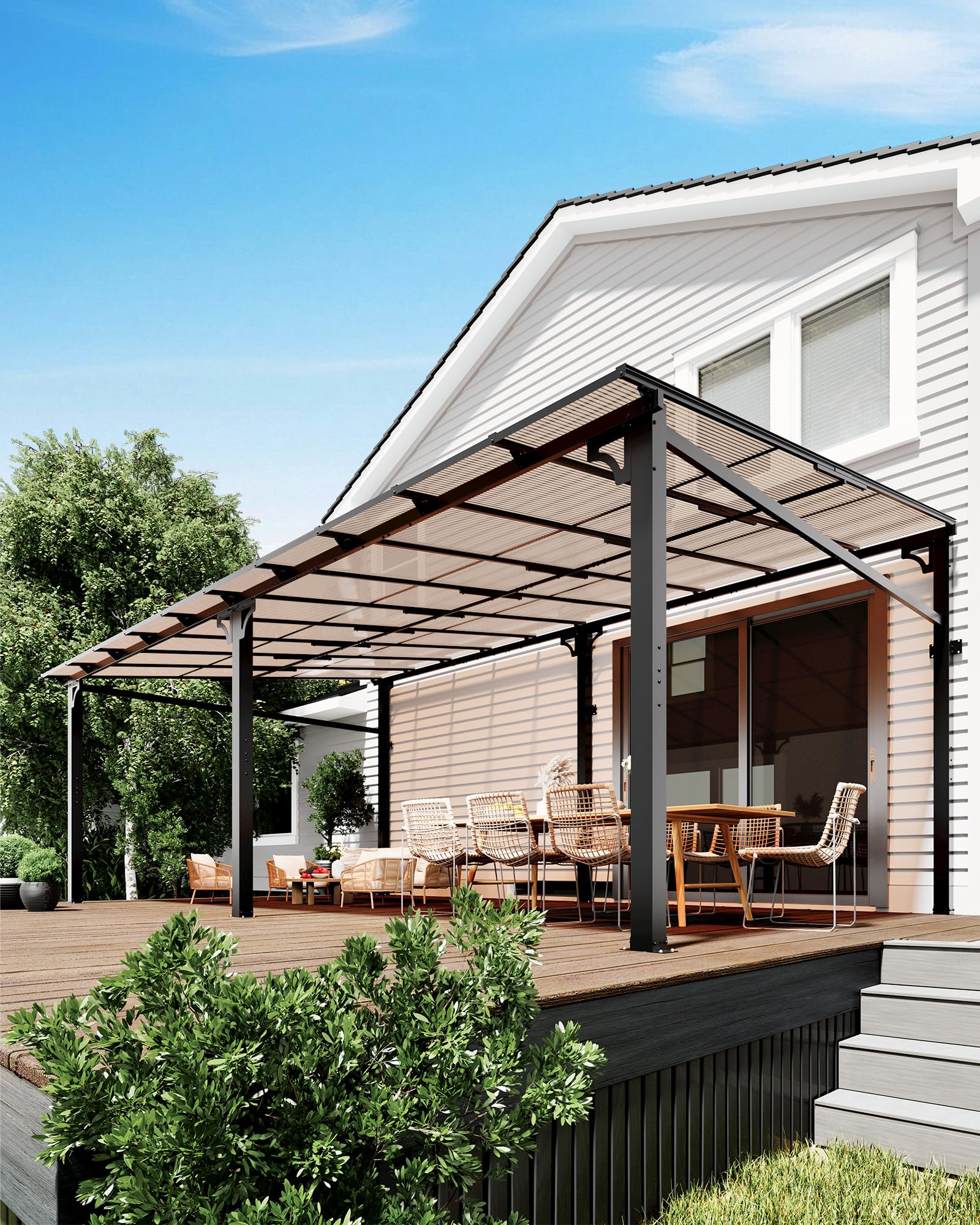 Photo 1 of ***PARTIAL SET - PRICE ADJUSTED***
***TRUCK/TRAILOR PICK UP ONLY***
GarveeLife 12 ft x20 ft Upgraded Lean-to Wall-Mounted Gazebo | 6 mm Polycarbonate Roof & Reinforced Aluminum Frame | All-Weather Hardtop Pergola for Patio, Deck, Backyard