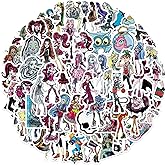 70pcs Cartoon Monster-High Stickers,Vinyl Waterproof Sticker Decals for Water Bottle, Laptop, Phone, Scrapbooking, Journaling for Adults