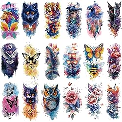 96 Sheets 3D Personalized Temporary Fake Tattoos