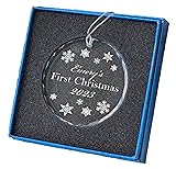 Personalized Crystal First Christmas Ornament with