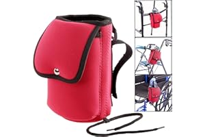 High Road Neoprene Bottle Holder and Phone Pouch for Mobility Equipment and Electric Scooters - Cup Holder for Strollers, Sco