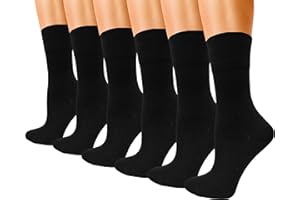Winterlace Womens Soft Bamboo Rayon Viscose Dress Socks, 6 Pairs Trouser Socks Premium Thin Crew Socks Bulk Pack