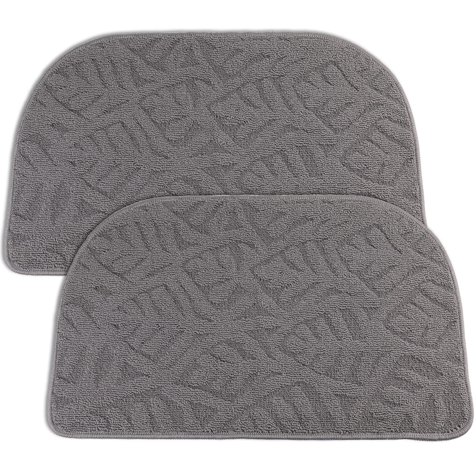 Photo 1 of DEAYOU 2 Pack Indoor Doormat Front Door Mat, Low-Profile Gray Outdoor Mats Half Circle Entrance Rugs, Half Round Non-Slip Anti Fatigue Cushions for Inside Outside Entry, Patio, 28" x 17"