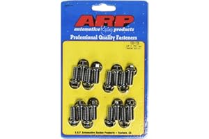 ARP 1001108 Header Bolts With Hex Style Heads, Chrome Moly Steel With Black Oxide Finish, Set Of 16
