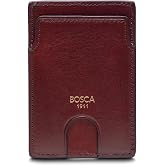 Bosca Slim Card Case Polished Old Leather Dark Brown