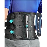 Fitomo Back Brace for Lower Back Pain Relief, Carbon Fiber Support, Ergonomice Curved, Ultra-thin Air Mesh, Lightweight and Adjustale Design, Size L