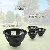 DIVCHI 12 Inch Indoor Outdoor Hanging Basket Set of 4 view 4