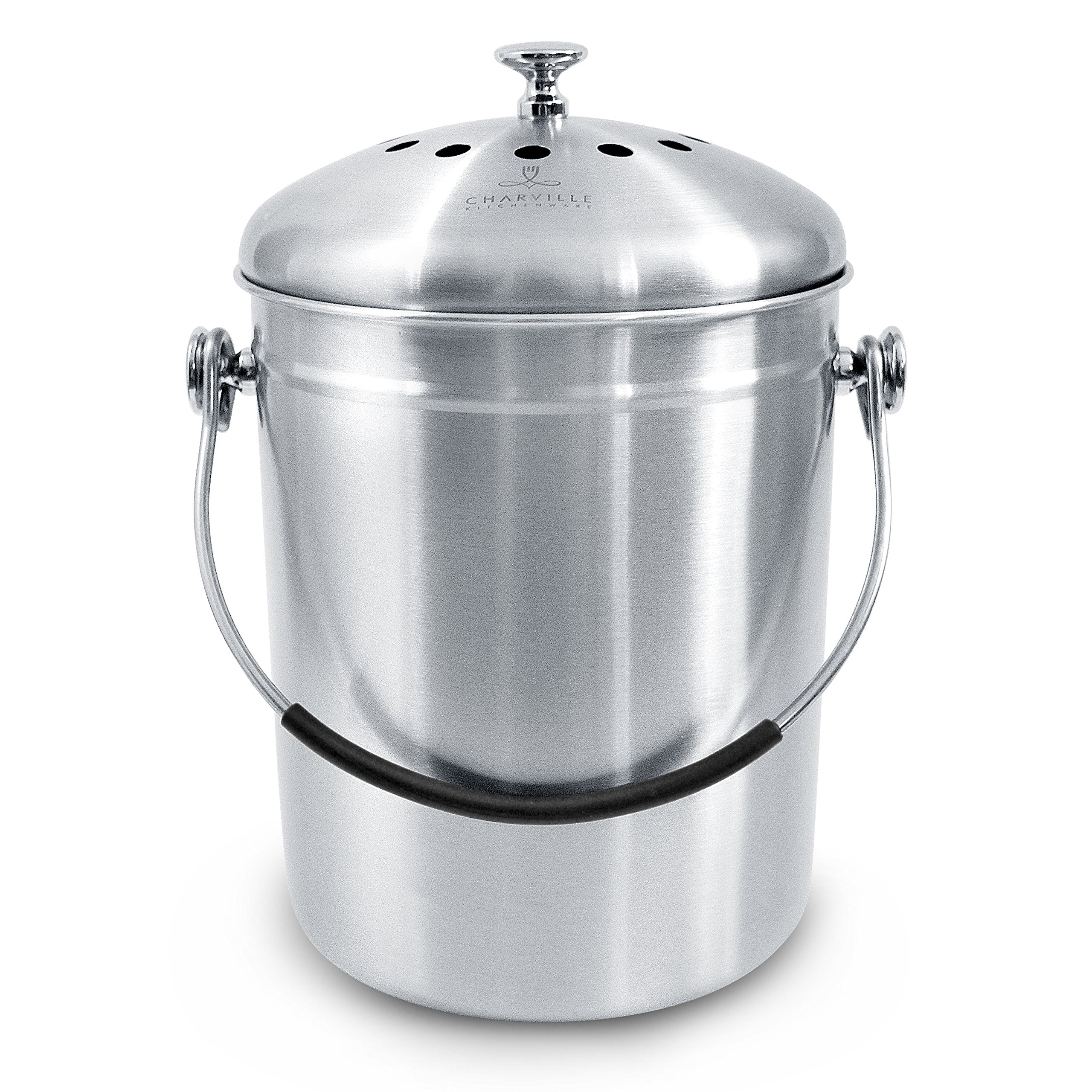 Compost Bin for Kitchen Countertop, Odor Suppressing Pail with Silicone