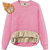 TACVASEN Women's Crewneck Sweatshirt Fleece Lined Sherpa Pullover Winter Shirt Warm Sweaters Long Sleeve Tops