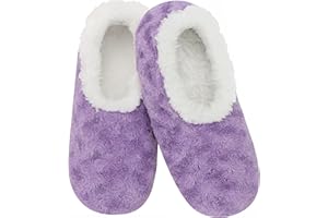 Snoozies Womens Slipper Socks - Cozy Slippers for Women - Fuzzy House Slippers for Indoor Use - Soft Sole Slippers - Roses in Bloom