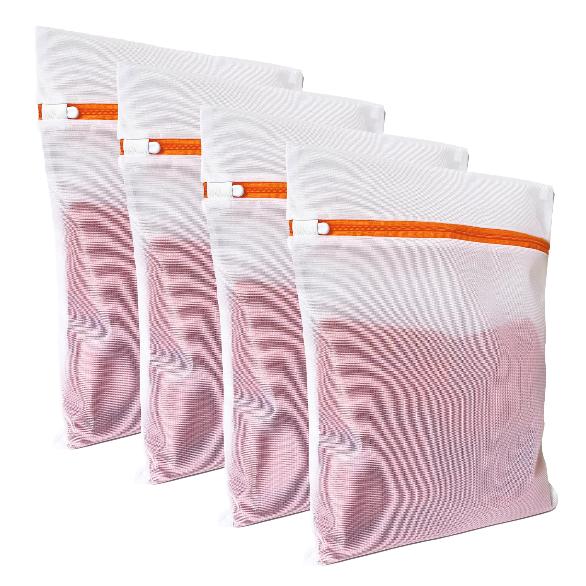 4 Pack Mesh Laundry Bags for Delicates 12inx16in (30cmx40cm), Dryer Safe, Breathable Fine Net, Sturdy Anti-Rust Zipper, Mesh Laundry Bags for Lingerie, Bra, Underwear, Sneakers, Socks, Laundry Club™