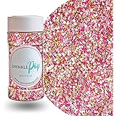 Pretty In Pink Sprinkle Mix| Made In USA By Sprinkle Pop| Shades of Pink White Gold Sprinkles Mix| Decorating Sprinkles For G