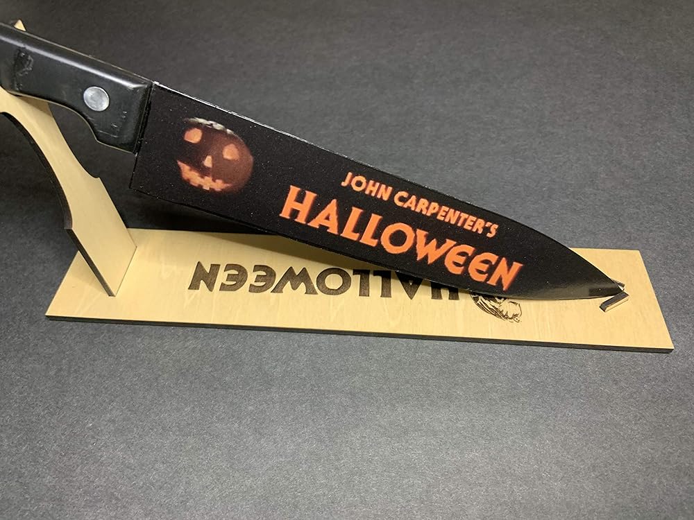 Michael Myers Kitchen Knife with Matching Knife Stand Handmade