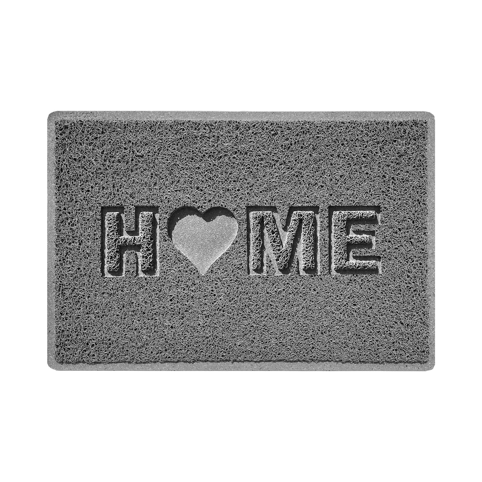 Nicoman LOVE at HOME Doormat 60x40cm - Quiet Gray｜Heavy Duty Non-Slip｜Indoor/Outdoor｜Barrier Dirt-Trapper Floor Mat｜Home Patio Garden Conservatory Door Mat ｜Home Heart