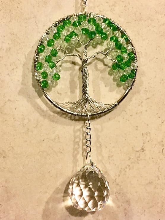 Crystal Sun Catcher Tree of Life, WindowCrystal Ball Prism