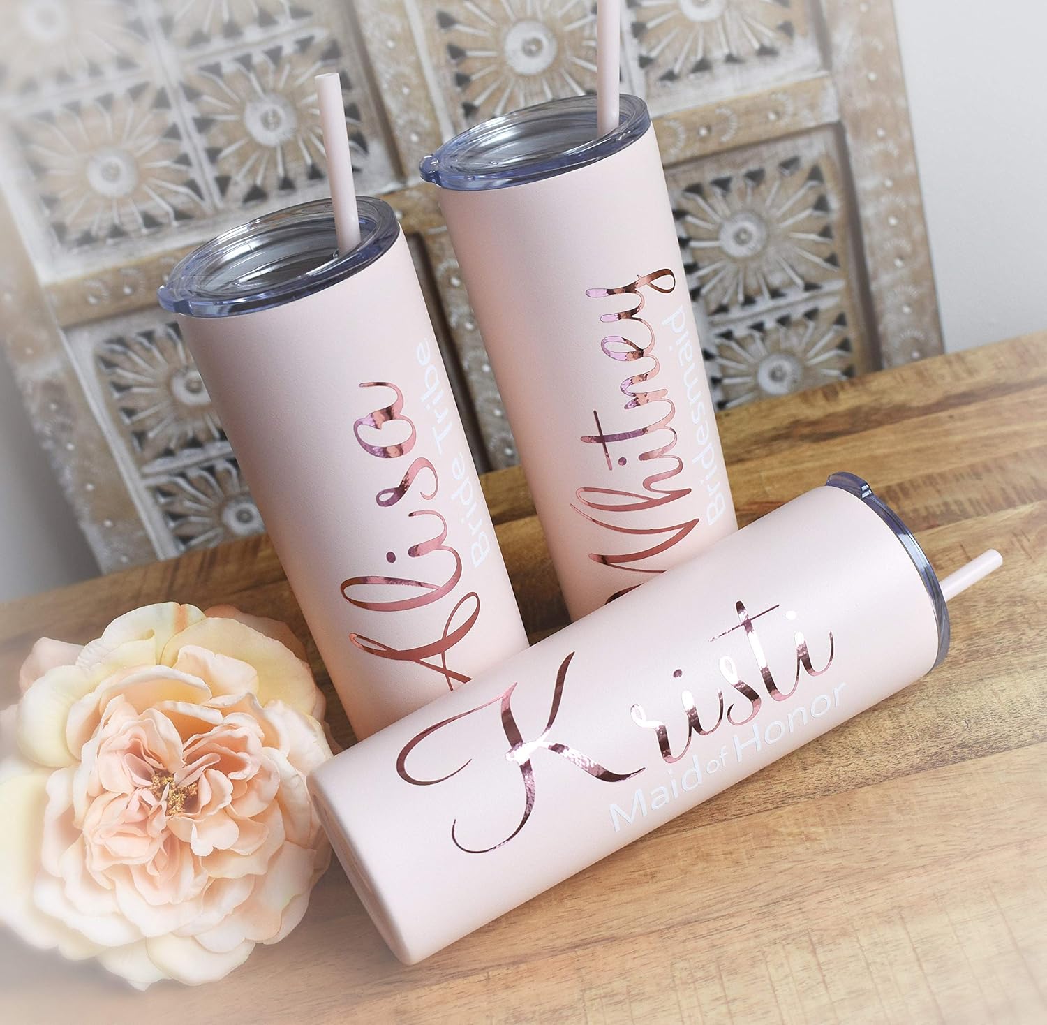 Personalized Bridesmaid tumbler custom cups