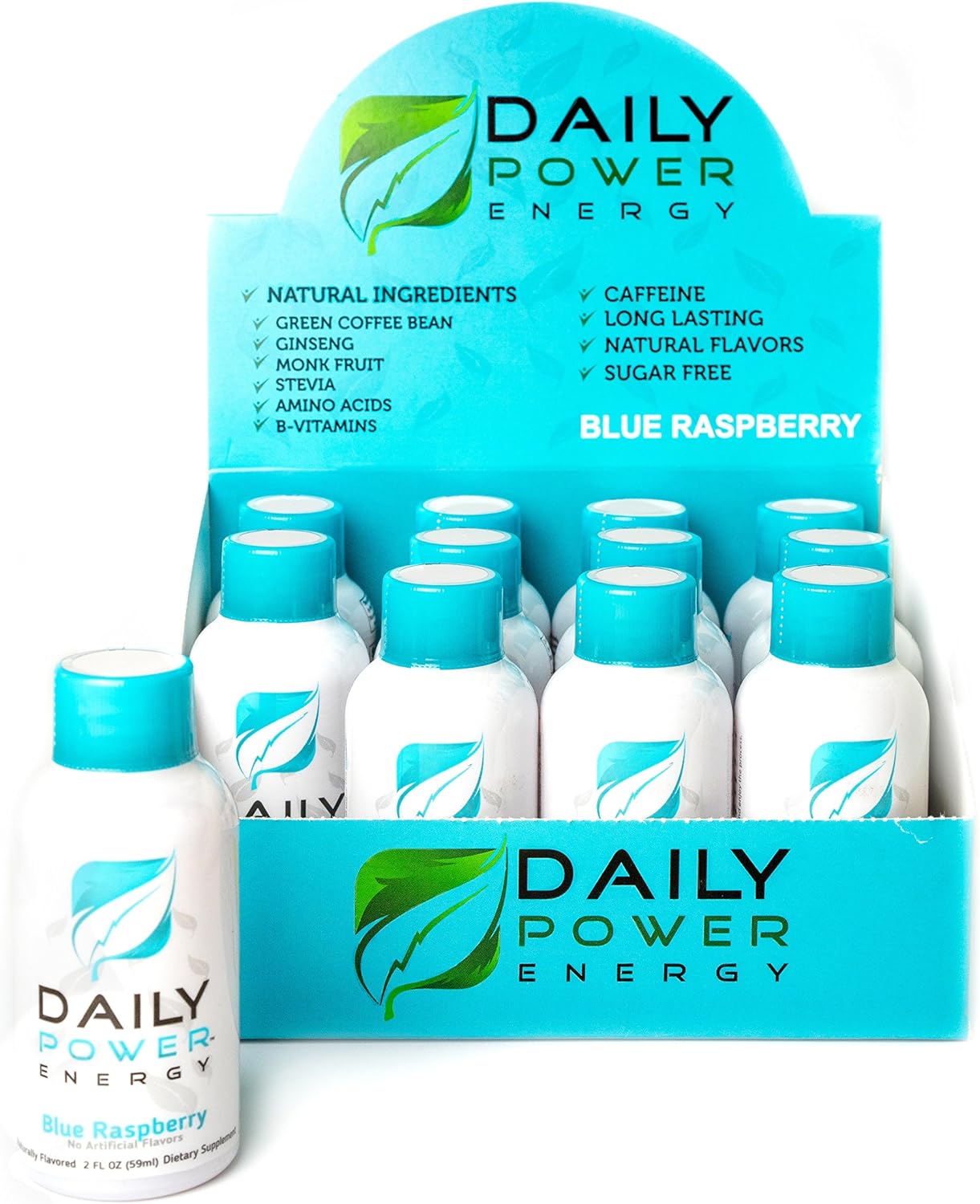 DailyPower Energy Shot - 220mg of Natural Caffeine - 12 Count (Blue Raspberry): Health & Personal Care