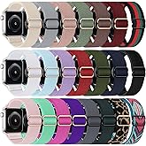 DMIGADIGLO Stretchy Nylon Band Compatible with Apple Watch Band 38mm 40mm 41mm 42mm 44mm 45mm 46mm 49mm Women Men, Adjustable Sport Elastic Replacement Strap for iWatch Series 10 9 8 7 6 5 4 3 2 1 SE