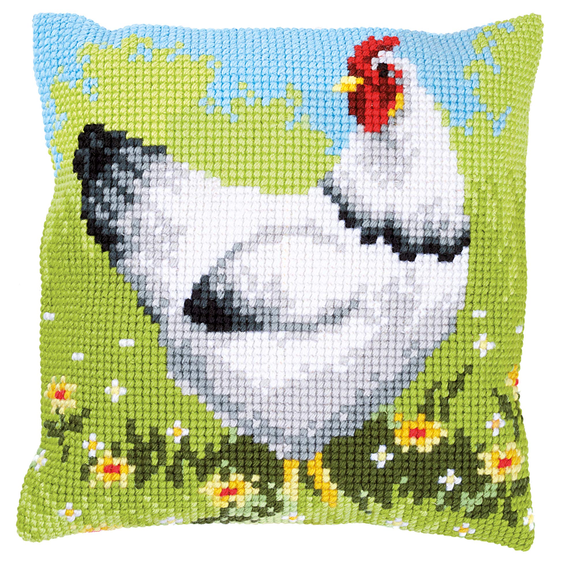 Cross Stitch Cushion Kit White Chicken
