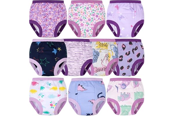 BIG ELEPHANT Toddler Potty Training Underwear, 100% Cotton for Boys & Girls | Multi-Layer Absorbent Liner for Small Accidents