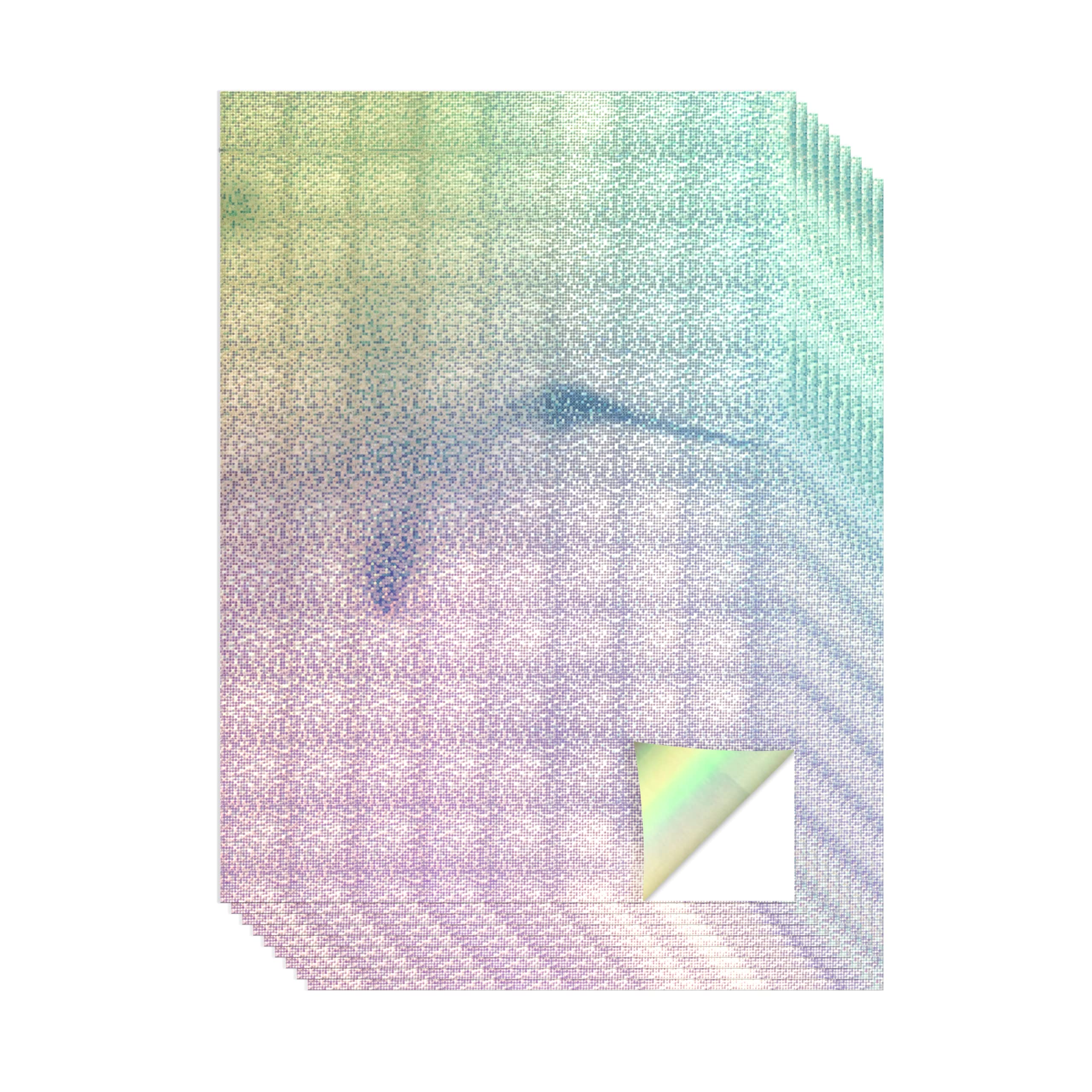 Evergreen Goods 10 Sheets A4 Holographic Silver Printable Vinyl - Waterproof Glossy Paper for Inkjet & Laser Printer | Perfect for Cricut & Silhouette Cutters, Stunning Designs (Fine Dots Pattern)
