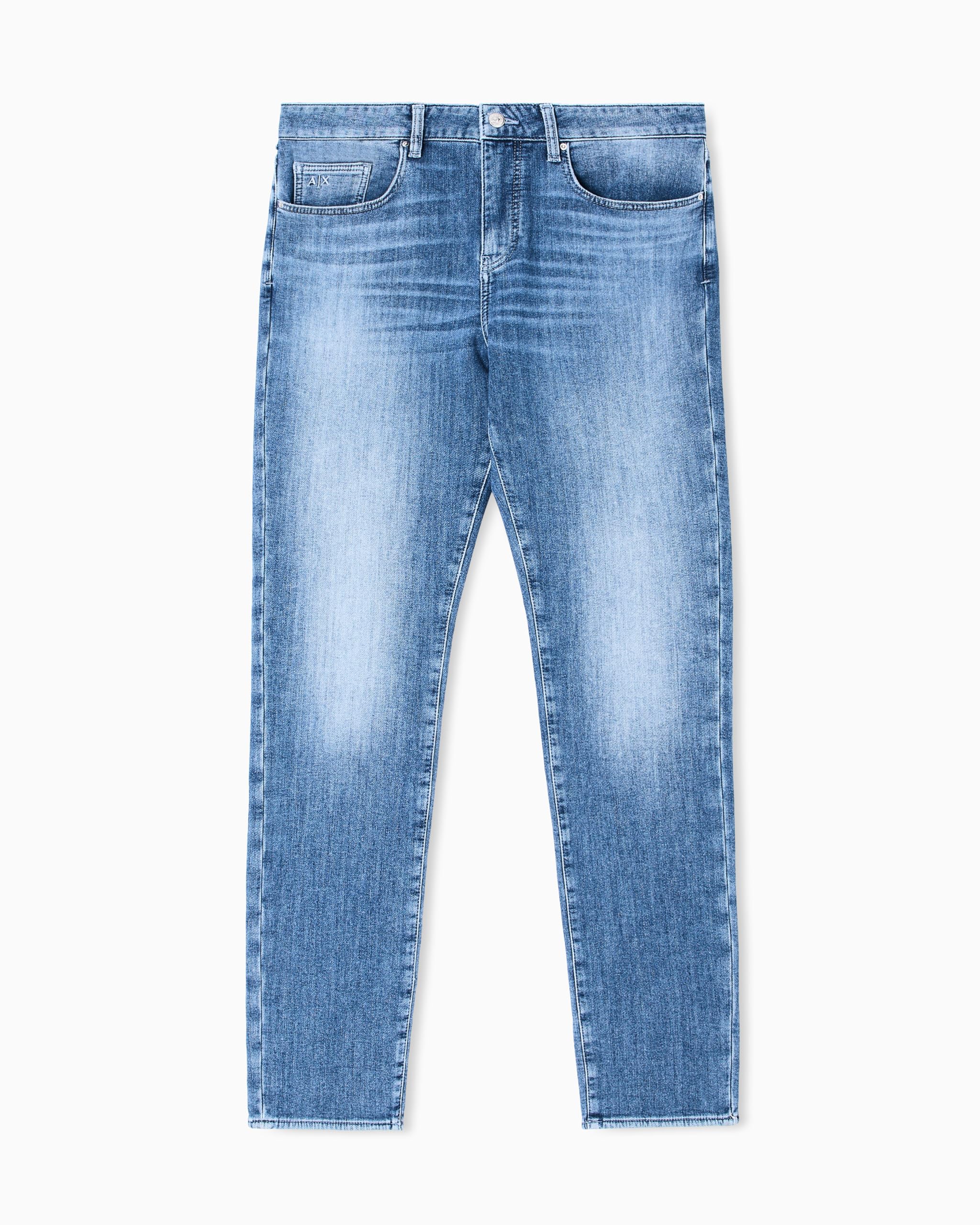 Armani Exchange Men’s J14 Slim Fit Denim Jeans, Medium Blue Denim, 32W x 32L Long