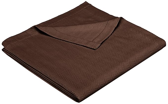 Pinzon Egyptian Cotton Herringbone Blanket - Plush and High-Quality