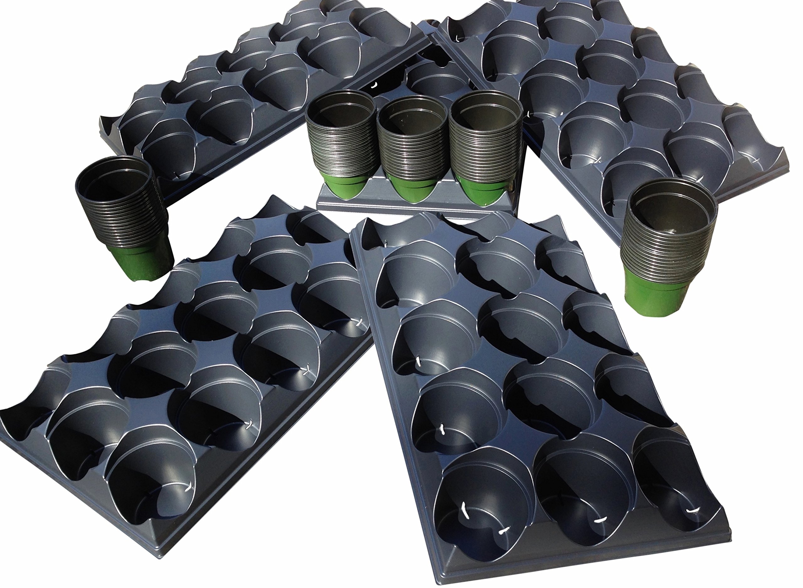 75 Seed Pots (4.5 inch Pots) and 5 Seed Trays Seed Transplant Trays