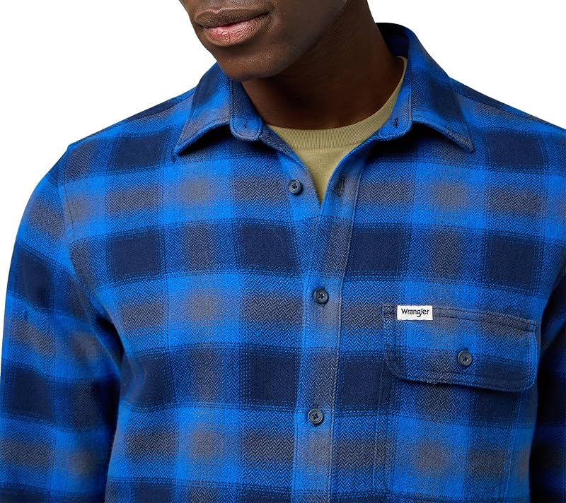 - Camicia Uomo - Vestibilità Regular - 1 Pkt Indigo Shirt - Indaco Ghiaccio