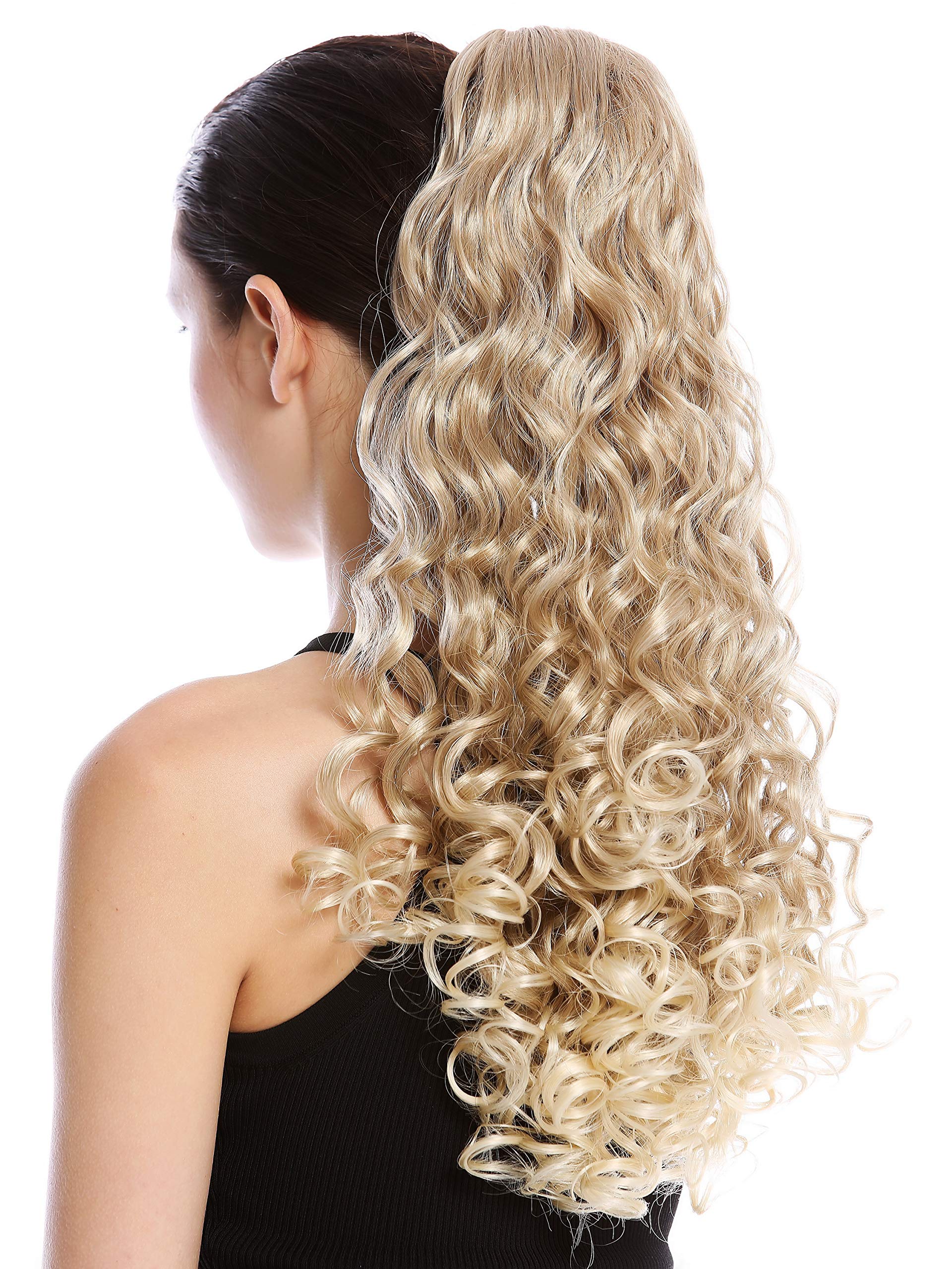 WIG ME UP - 19AXL-V-15BT613 Ponytail Hairpiece Extensions very long voluminous curled curls dark blond platinum highlights tips 20inch — image 1