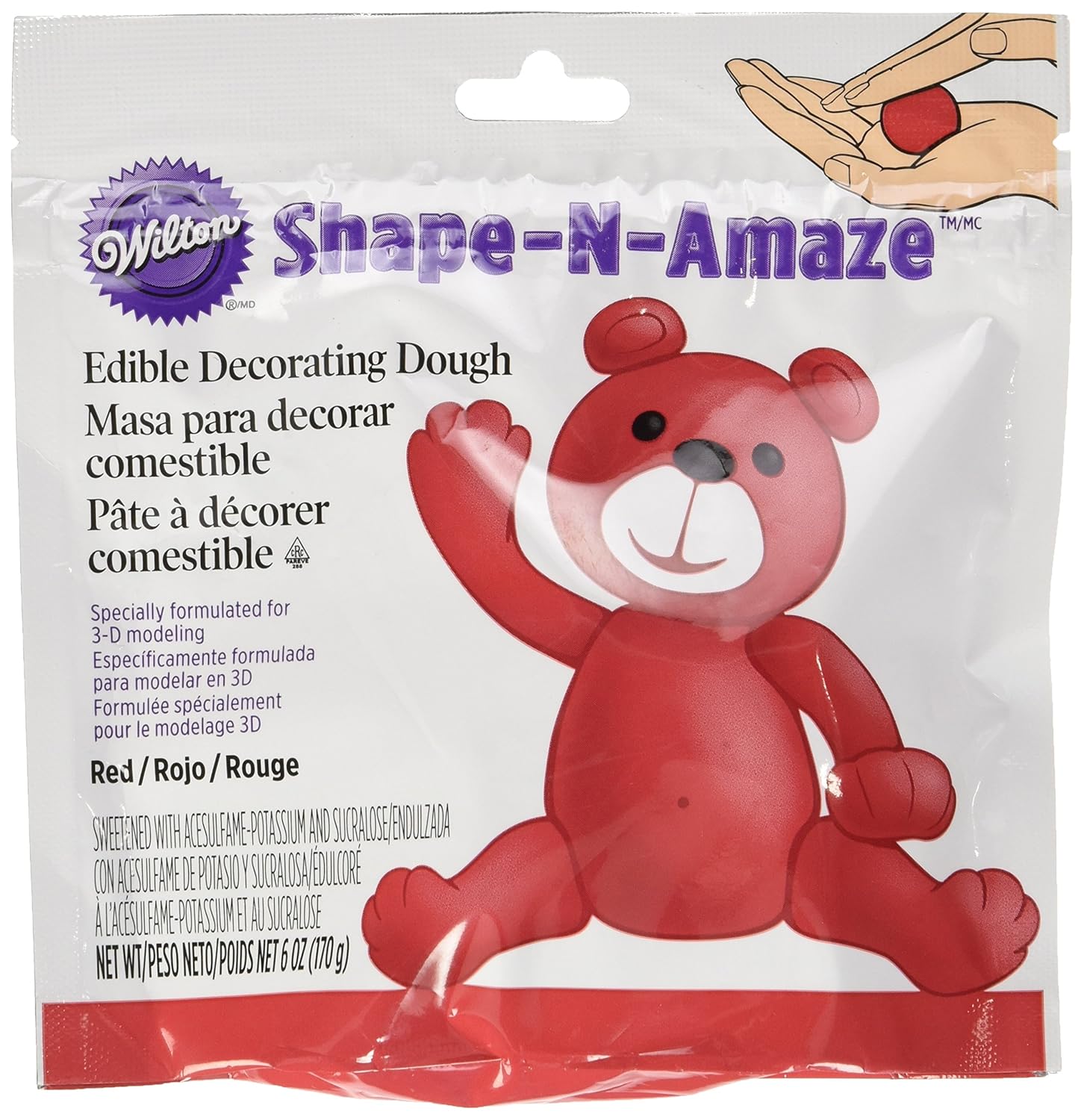 Wilton Shape N Amaze Edible Decorating Dough 6oz Red Other