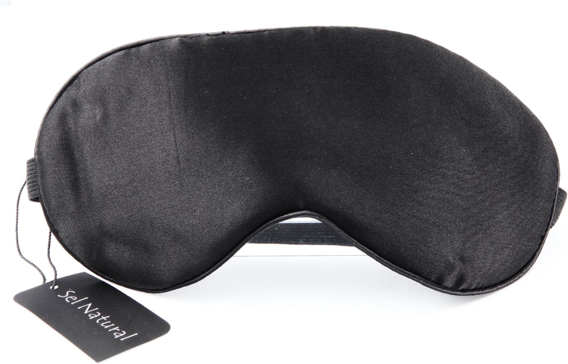 Sel natural, 100% silk, sleep mask, suitable for travel and home, black