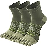 SPST Toe Socks for Men and Women, Bamboo Viscose Five Finger Ankle Socks, Athletic Running Socks 3 Pairs
