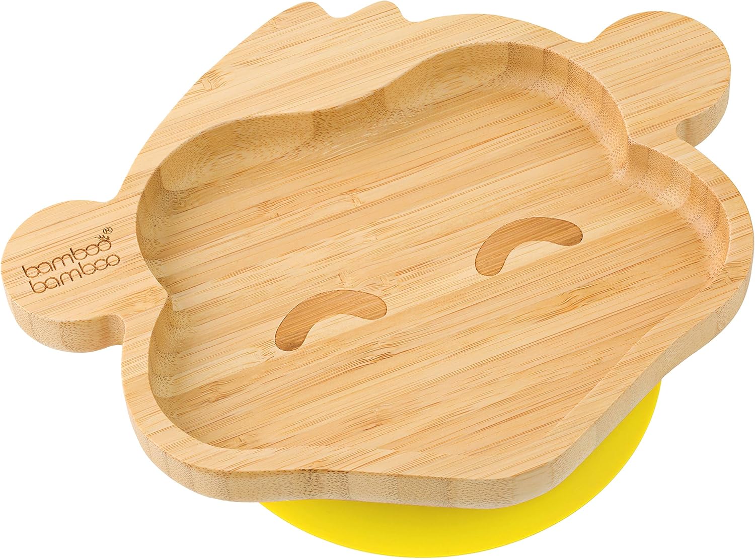bamboo bamboo Baby and Toddler Plate for Feeding and Weaning Bamboo Monkey Plate with Secure Suction