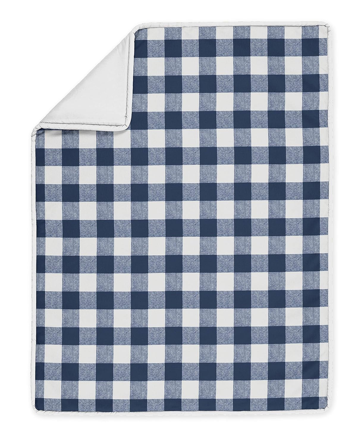 navy buffalo check crib bedding