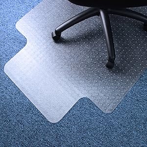 Marvelux 36" x 48" Vinyl (PVC) Lipped Chair Mat for Very Low Pile Carpets | Transparent Carpet Protector | Pack of 2