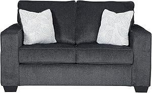 Signature Design by Ashley - Altari Modern Loveseat, Dark Gray